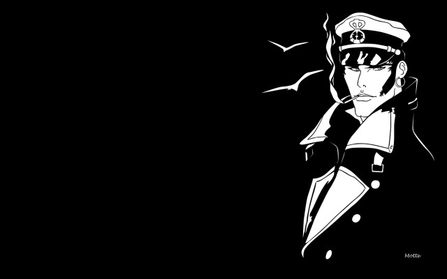 Black white drawing man uniform free wallpaper - medium preview image