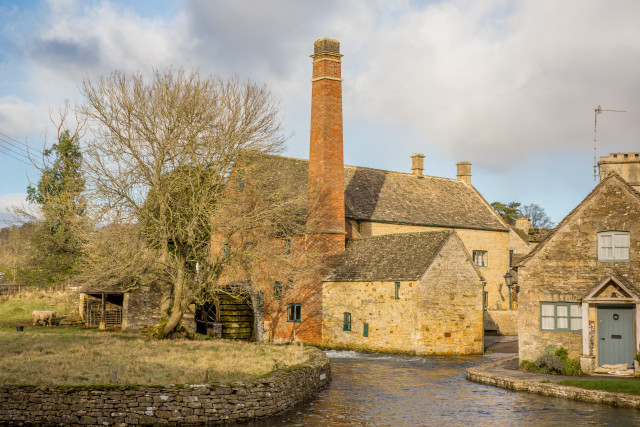 River village brick building chimney free wallpaper - medium preview image