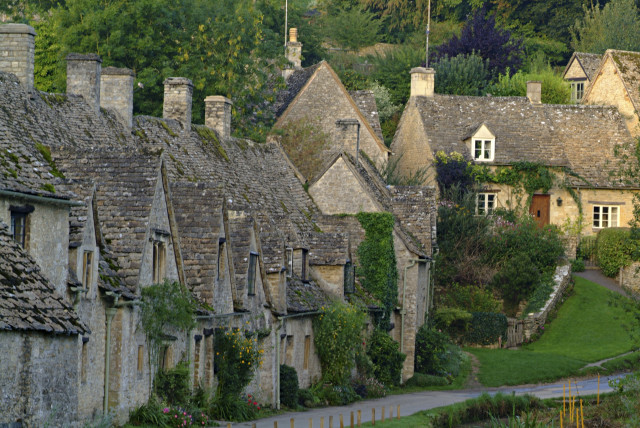 Houses road hill trees bushes free wallpaper - medium preview image