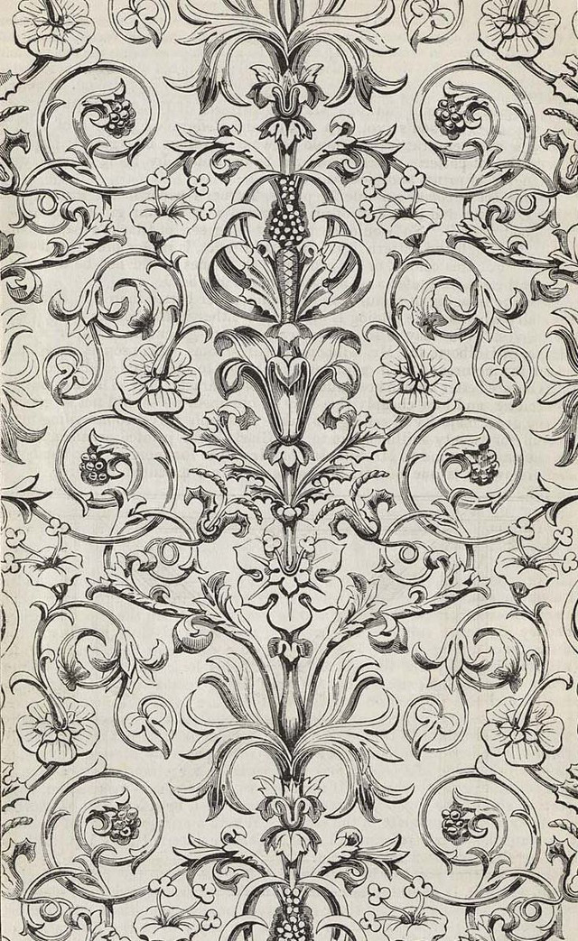Flower leaf pattern drawing art free wallpaper - medium preview image