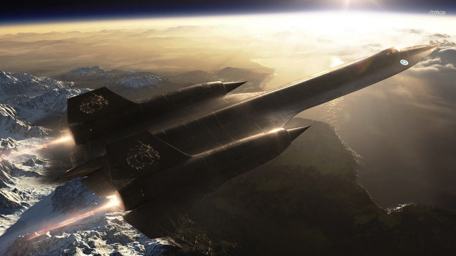 Jet mountain sky sun clouds free wallpaper - medium preview image