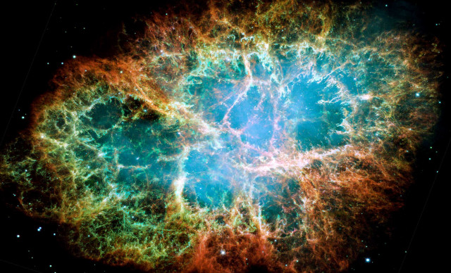 Colorful blue green nebula space free wallpaper - medium preview image