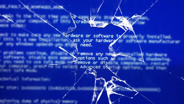 Broken glass blue background message #2 free wallpaper - medium preview image
