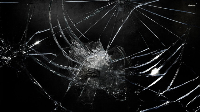 Broken glass window black background free wallpaper - medium preview image