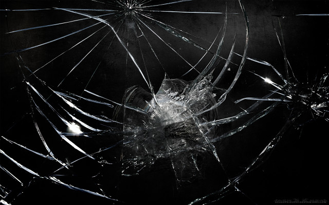 Broken glass window black white free wallpaper - medium preview image