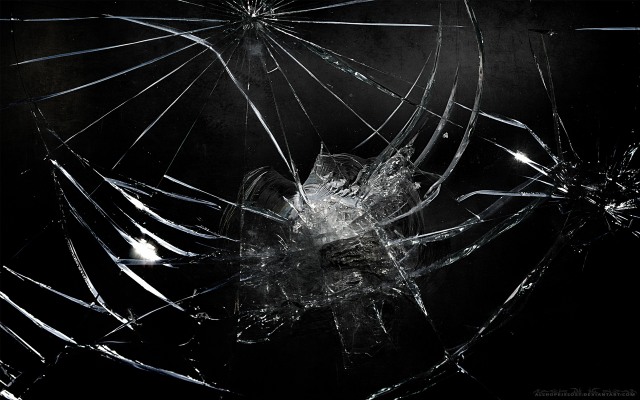 Broken glass window black white #2 free wallpaper - medium preview image