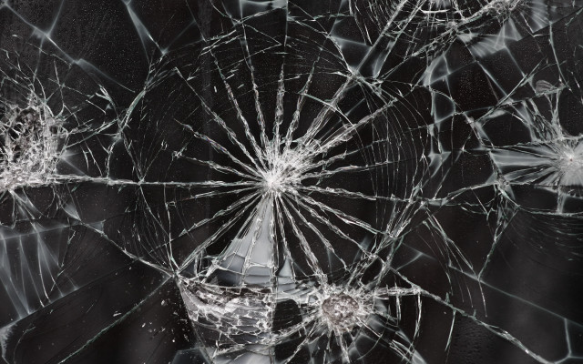 Broken glass window face black free wallpaper - medium preview image