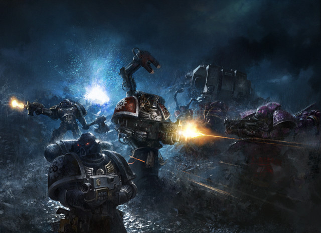 Space suit gun robot group free wallpaper - medium preview image