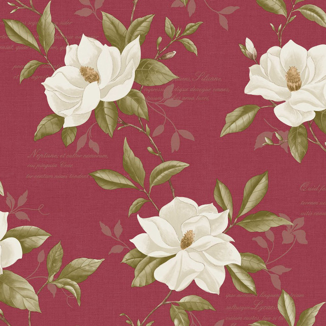 Red white flower pattern leaves free wallpaper - medium preview image