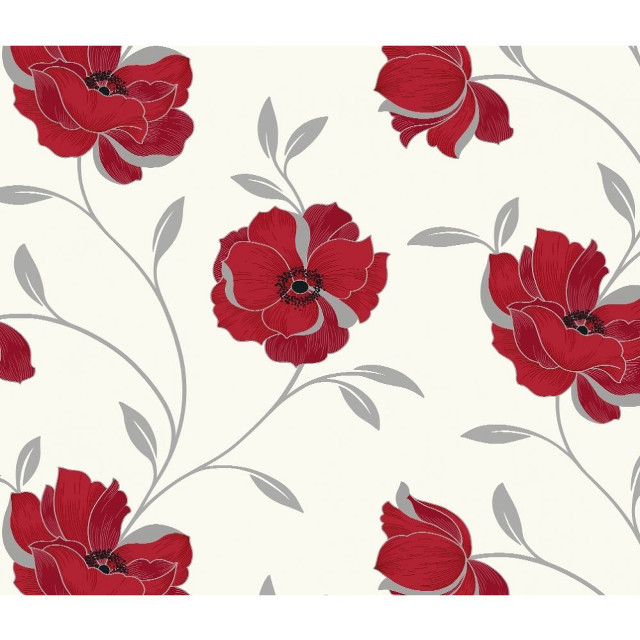 Red flower white background leaves free wallpaper - medium preview image