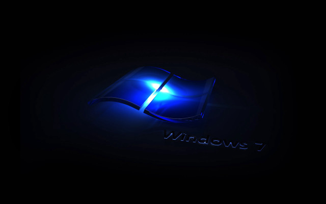 Blue windows7 logo black background free wallpaper - medium preview image