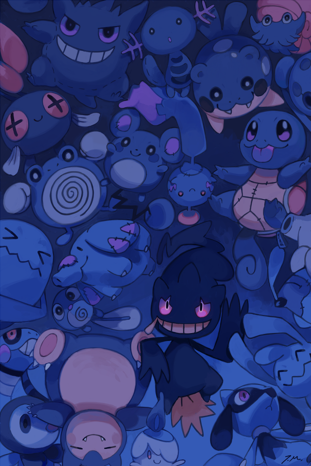 Cartoon characters blue pile grouped free wallpaper - medium preview image
