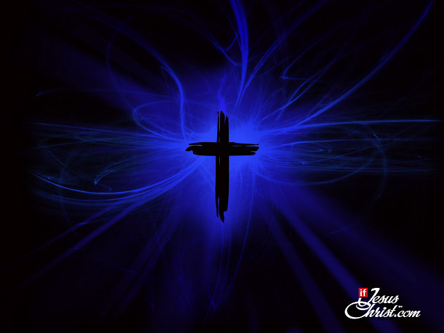Cross blue background lightning effect free wallpaper - medium preview image