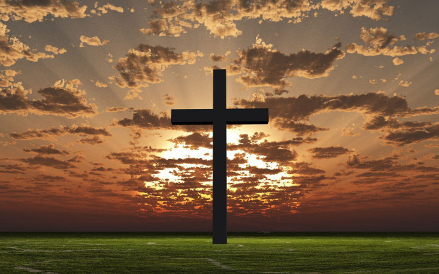 Cross field sunset clouds sky #3 free wallpaper - medium preview image