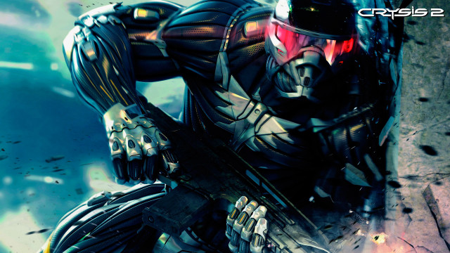 Futuristic man suit gun helmet #2 free wallpaper - medium preview image