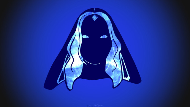 Woman veil blue background black free wallpaper - medium preview image