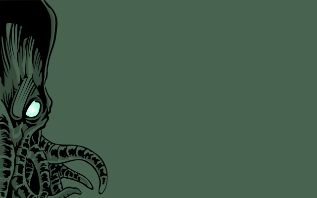 Glowing octopus creepy face green free wallpaper - medium preview image