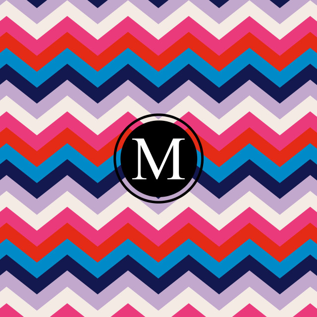 Colorful chevron pattern monogram m free wallpaper - medium preview image