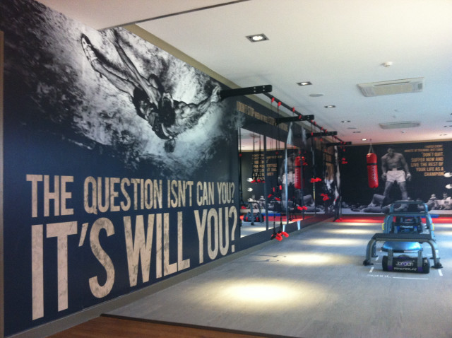 Gym mural man machine quote free wallpaper - medium preview image