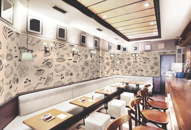 Restaurant tables chairs wall pictures free wallpaper - medium preview image