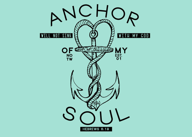Anchor rope heart soul black free wallpaper - medium preview image