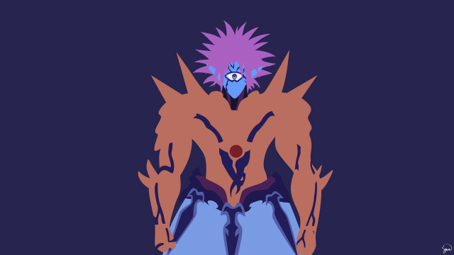 Weird haircut demon face stylized free wallpaper - medium preview image