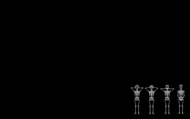 Skeletons black background three figures free wallpaper - medium preview image