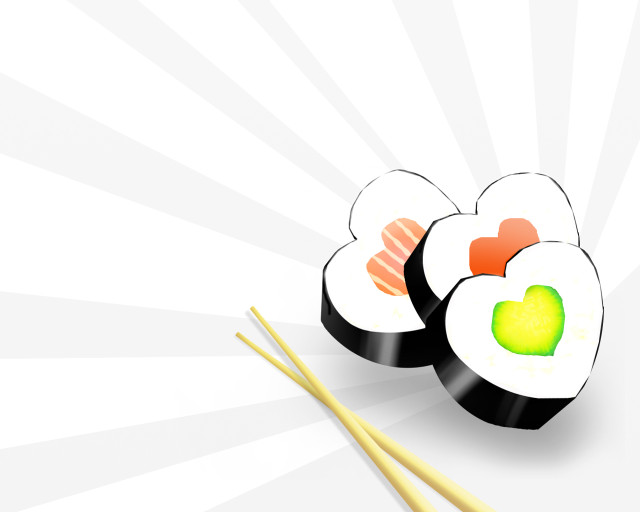 Sushi chopsticks white background sunburst free wallpaper - medium preview image