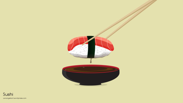Sushi chopsticks plate saucer dining free wallpaper - medium preview image