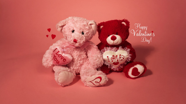 Teddy bears valentine love heart free wallpaper - medium preview image