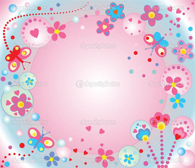 Pink background butterflies flowers stock free wallpaper - medium preview image