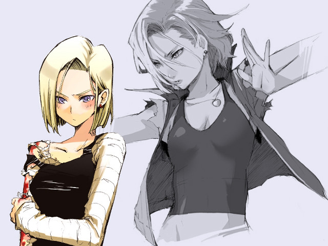 Blonde woman black top white free wallpaper - medium preview image