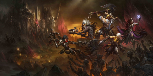 Dark fantasy demon attack mountain free wallpaper - medium preview image