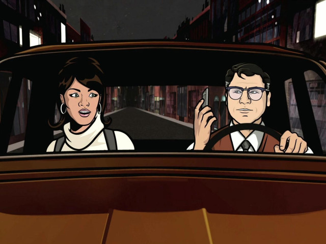 Man woman car night library free wallpaper - medium preview image