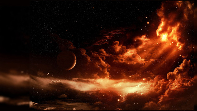 Orange black cloud bright light free wallpaper - medium preview image