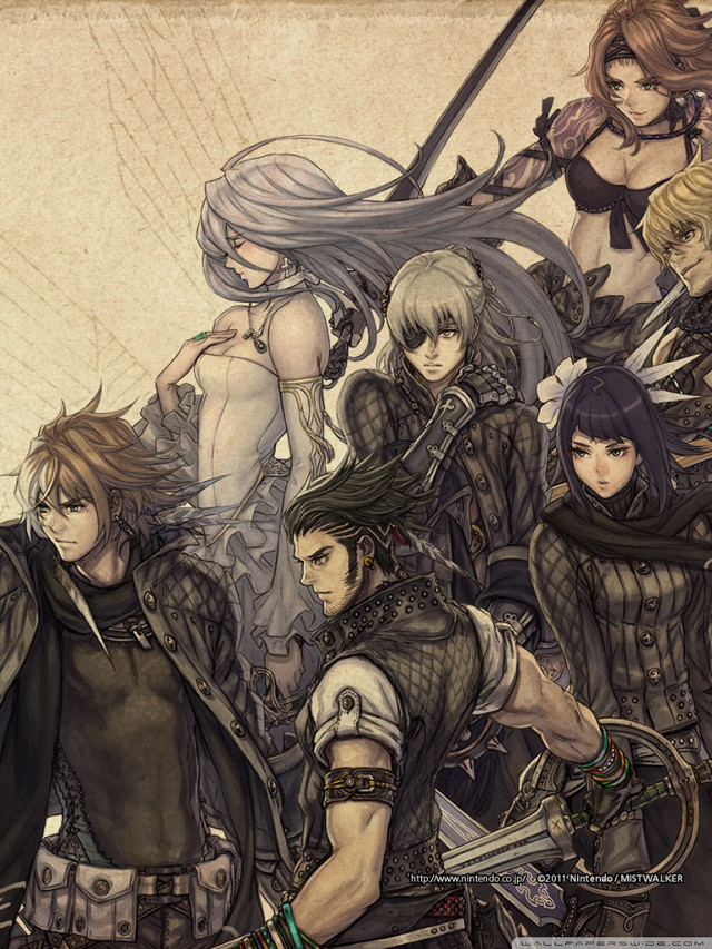 Anime characters swords group standing free wallpaper - medium preview image