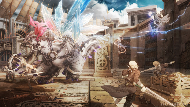 Man sword giant monster city free wallpaper - medium preview image