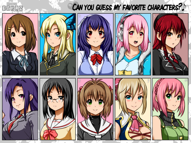 Anime characters expressions diverse faces #8 free wallpaper - medium preview image
