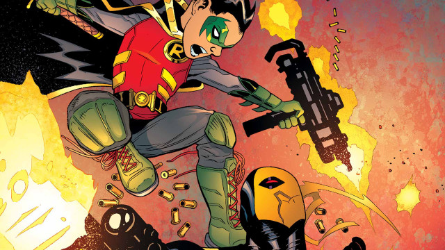 Cartoon man gun bird flying free wallpaper - medium preview image