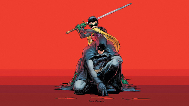Batman robin wayne sitting red free wallpaper - medium preview image