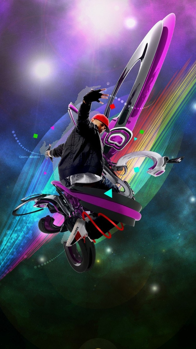Man motorcycle air rainbow background free wallpaper - medium preview image