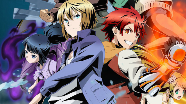 Anime characters fire background gun free wallpaper - medium preview image