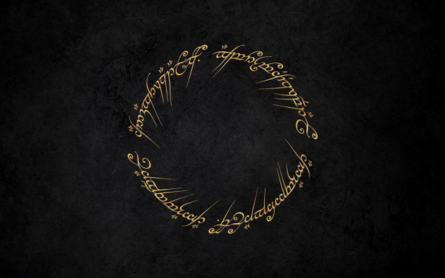 Golden ring lord words dark free wallpaper - medium preview image