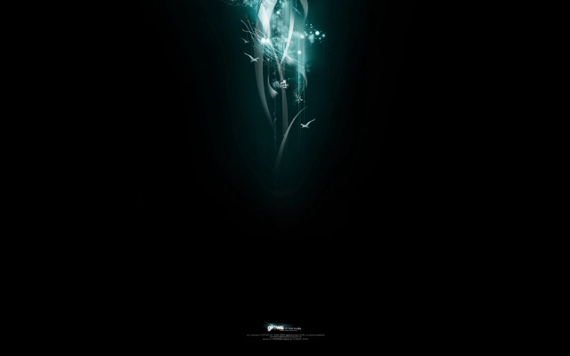 Dark background green white flower free wallpaper - medium preview image