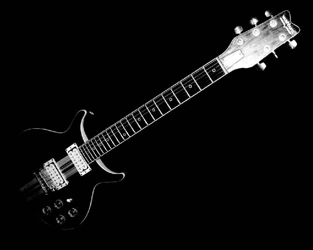 Guitar black white background photo free wallpaper - medium preview image
