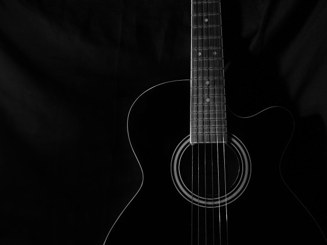 Guitar black white background photo #2 free wallpaper - medium preview image