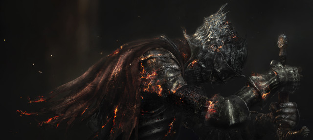 Demonic knight sword flames background free wallpaper - medium preview image