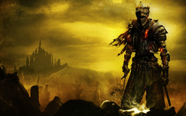 Man armor field rocks castle free wallpaper - medium preview image