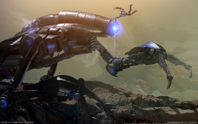 Sci fi robot battle desert free wallpaper - medium preview image