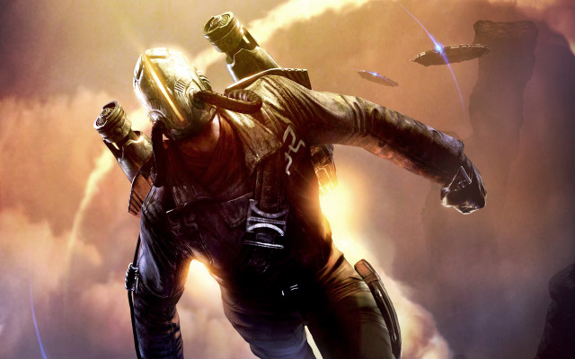 Man space suit gun spaceship free wallpaper - medium preview image
